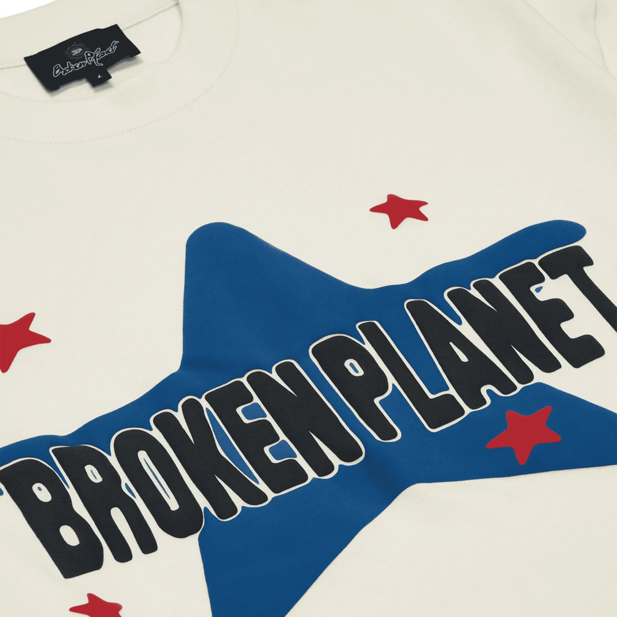 Broken Planet Vanilla White Star T Shirt